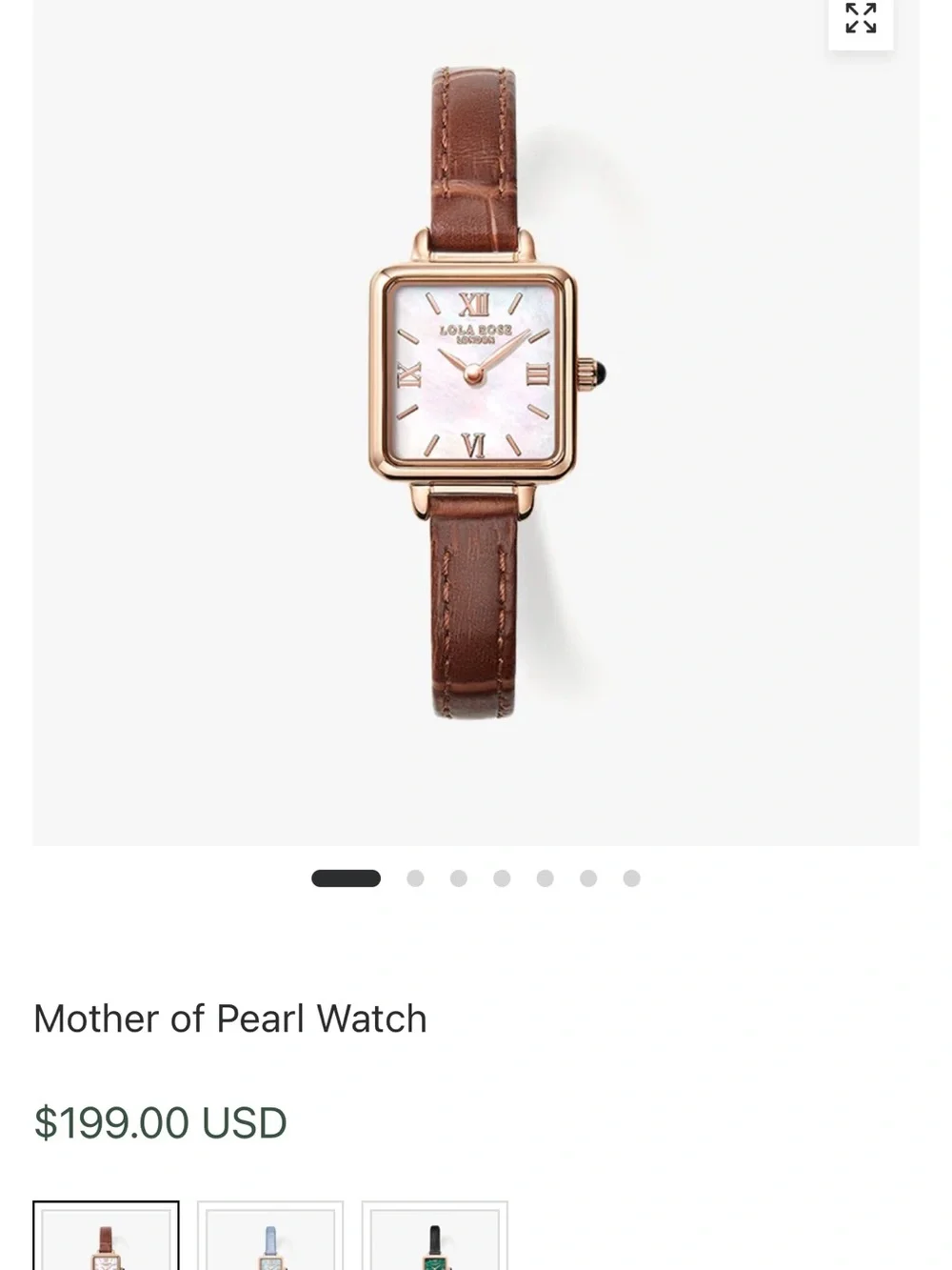 Mother of Pearl Lola Rose Watch with Brown Leather Strap